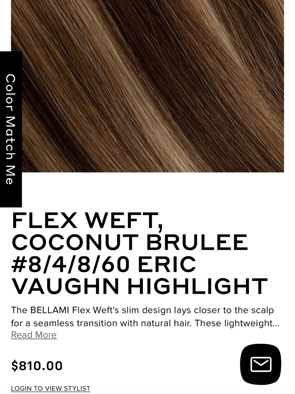 Bellami Flex Weft Hair Extension - Coconut Brulee #8/4/8/60. BRAND NEW UNUSED